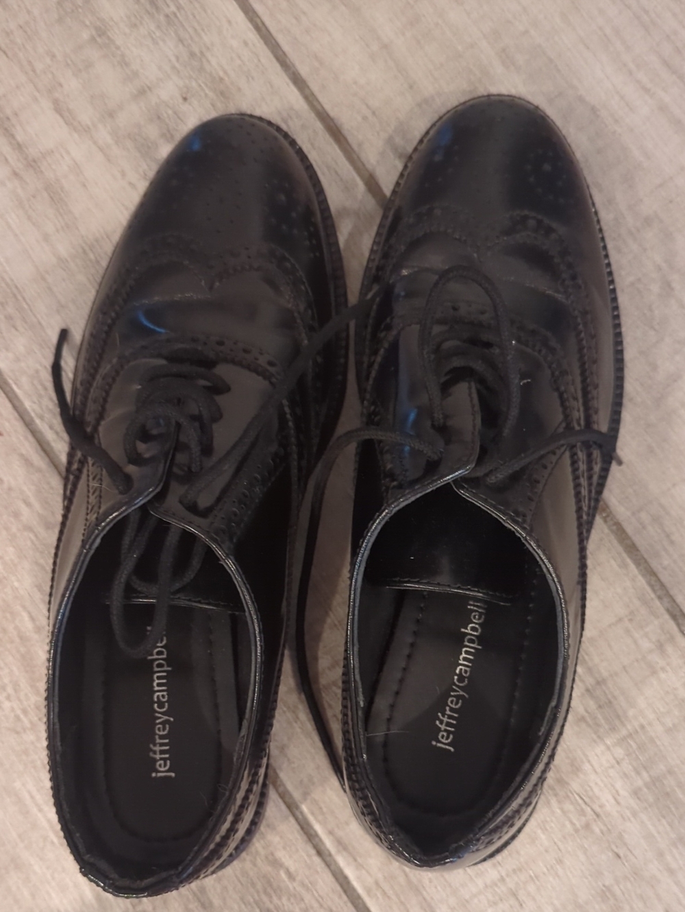 Jeffrey Campbell Black Brogue Wingtip Oxfords